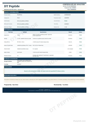 P210 COA