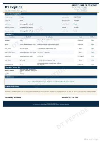PIN10 COA